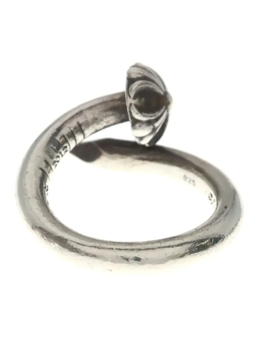 Chrome Hearts Nail Crsball Cross Ball Ring Silver